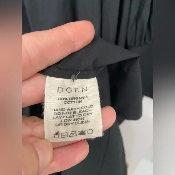 Doen Edlynne Maxi Dress Cotton Poplin Black Size Small - Picture 6 of 11